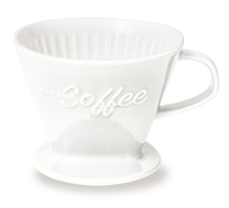 Creano XXL Porcelain Coffee Dripper White - Ceramic Cone Brewer - Pour Over Coffee Maker - Filter Size 4 - huge and heavy quality 800gr/28oz - 6 Colours availeble - Image 1
